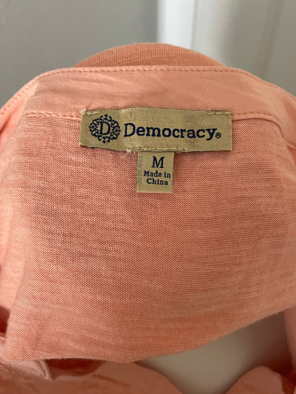 Democracy button down embroidered top 