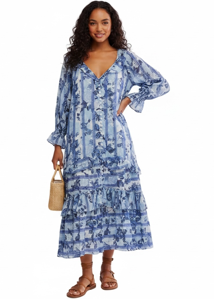Free People Garden Wonders Printed Cotton Maxi Dress