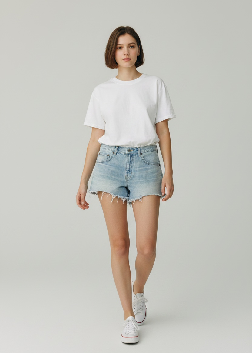Free People High Rise Denim Shorts