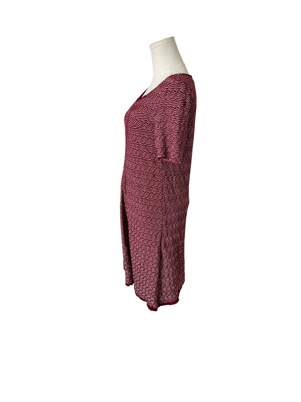 Anthropologie Maeve Dora red and white textured knit mini dress