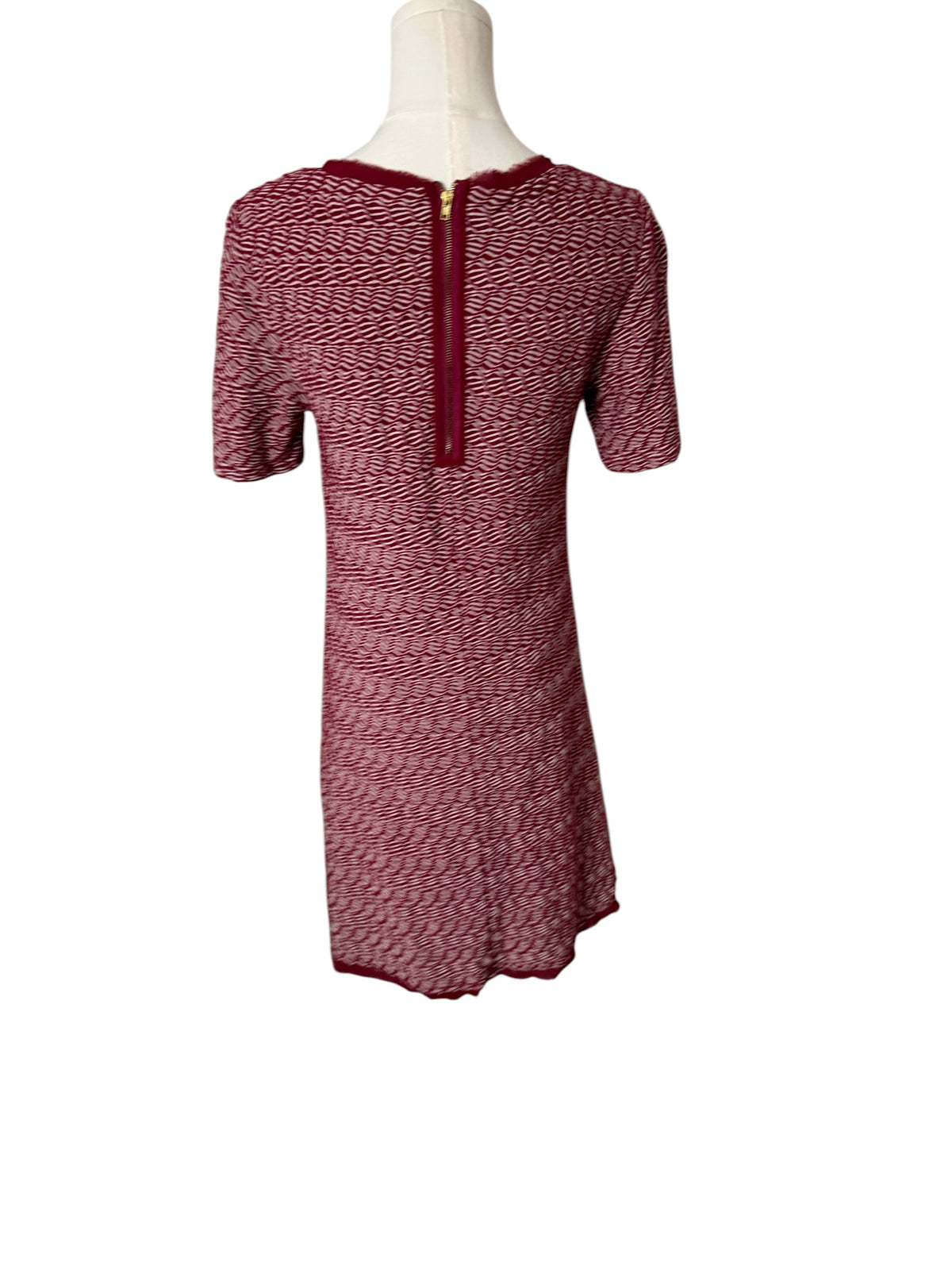 Anthropologie Maeve Dora red and white textured knit mini dress