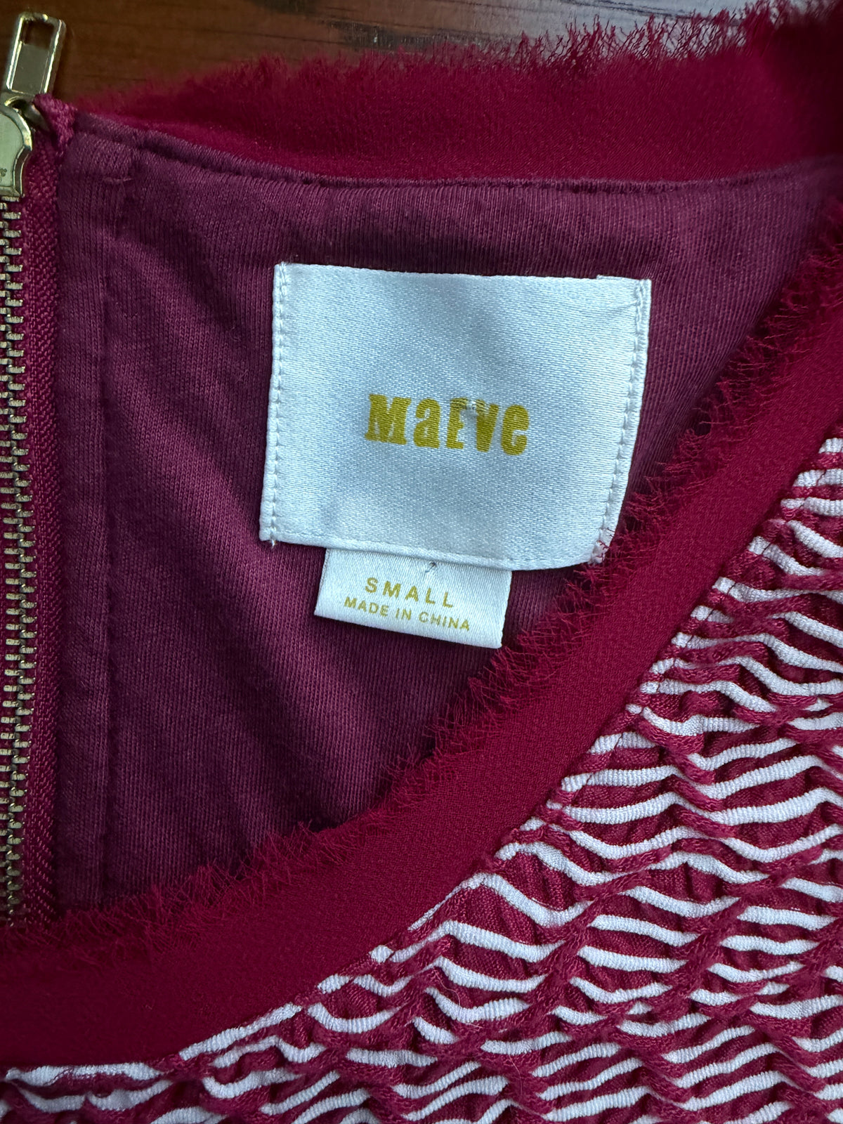 Anthropologie Maeve Dora red and white textured knit mini dress