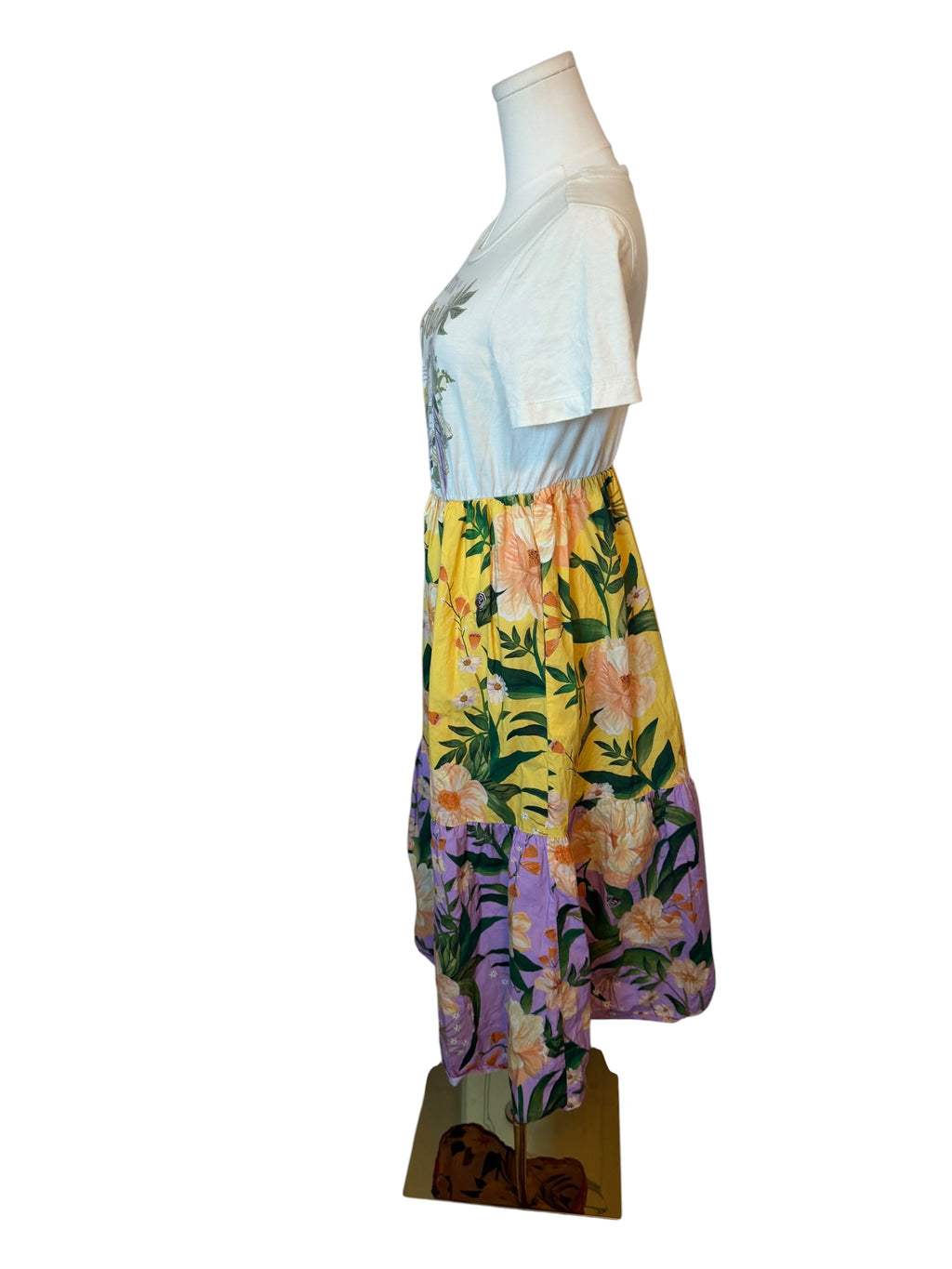 Farm Rio Tiered Maxi Shirt Dress features a graphic "Feita de Brasil"