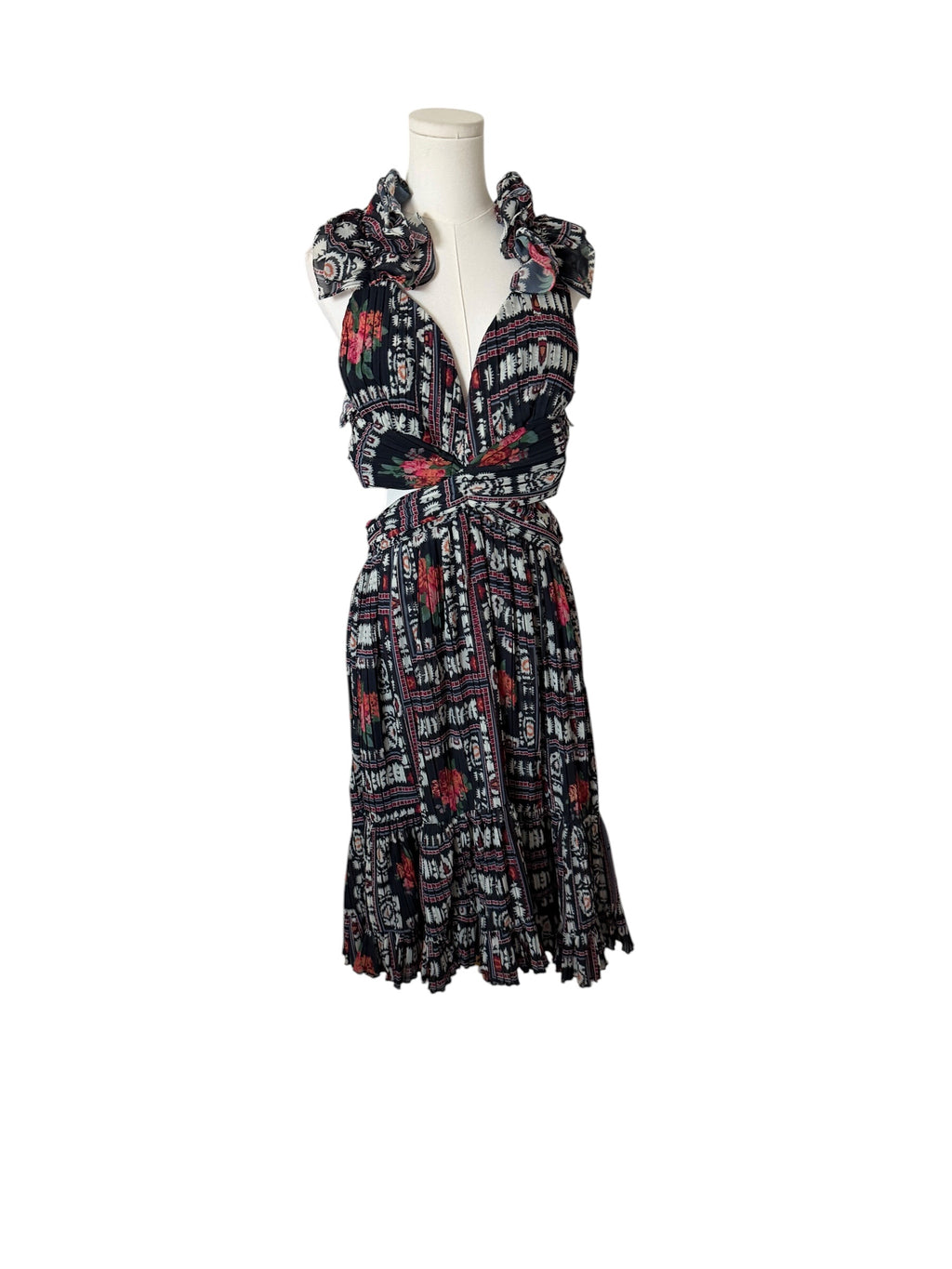 Let me be Ruffle Tie Back Dress