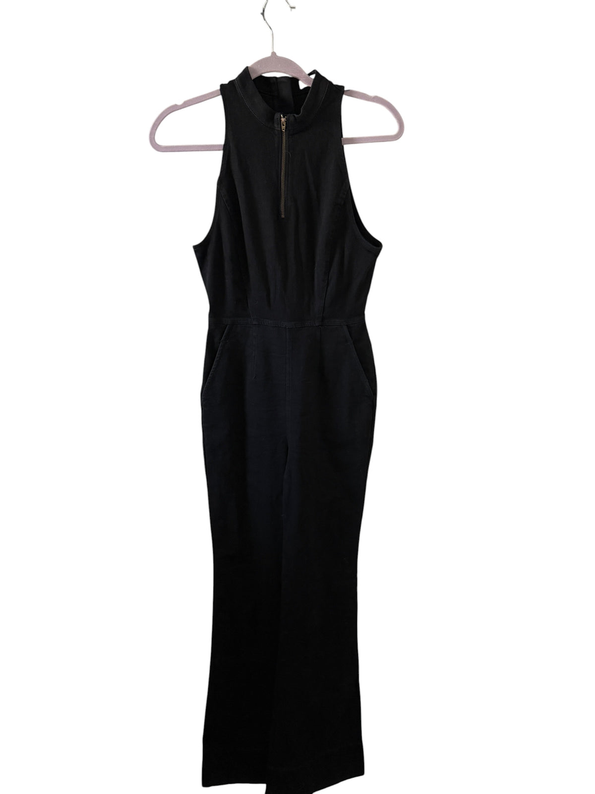 Pilcro High-Neck Flare Jumpsuit