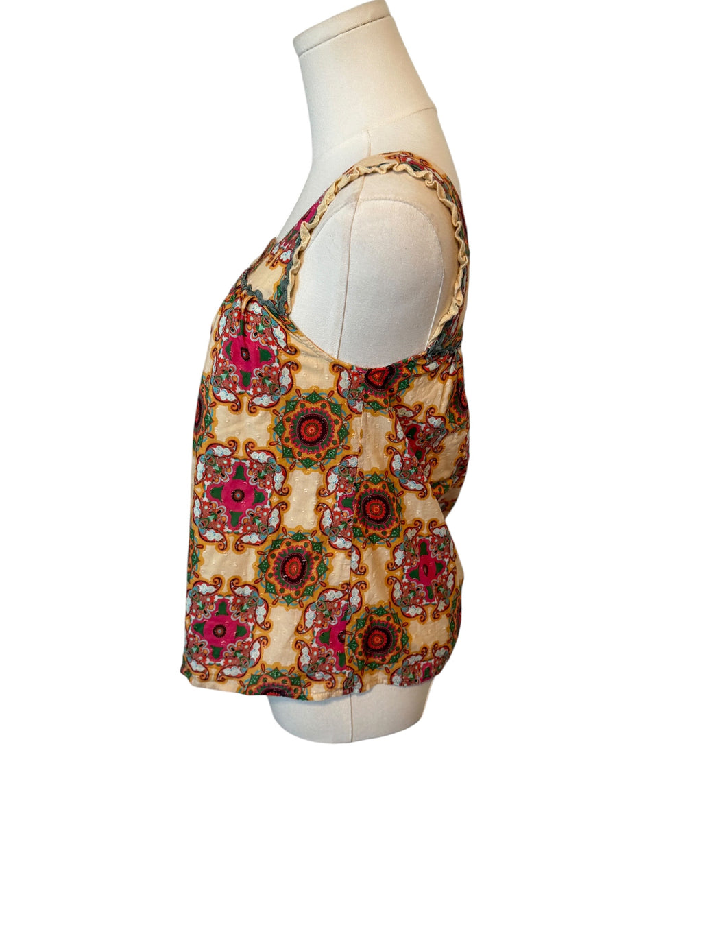 Anthropologie Let Me Be Abstract Ruffled Tank