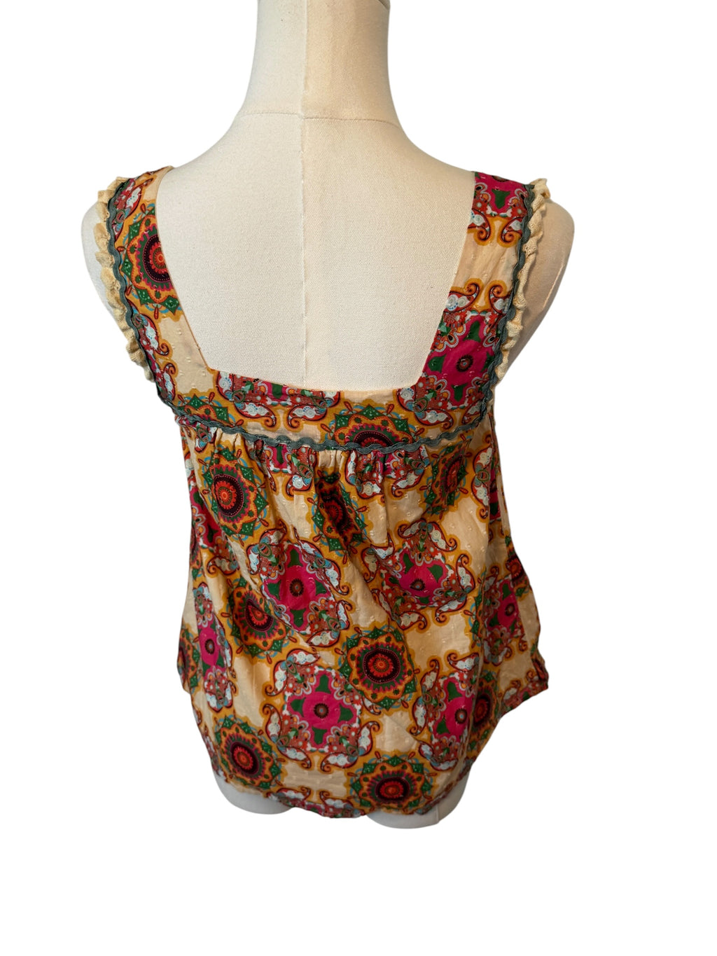 Anthropologie Let Me Be Abstract Ruffled Tank