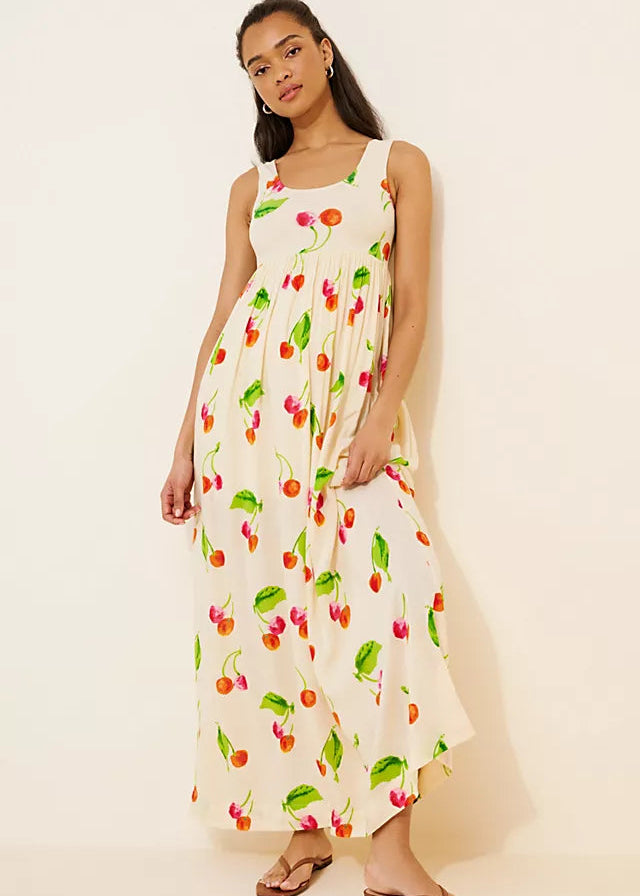 S/W/F Cherry Printed Maxi Dress
