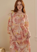 By Anthropologie Tiered Puff-Sleeve Midi Dress