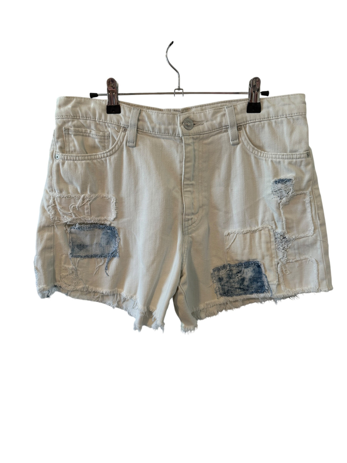 Hudson Jeans Devon High-Rise Patchwork Boyfriend Shorts