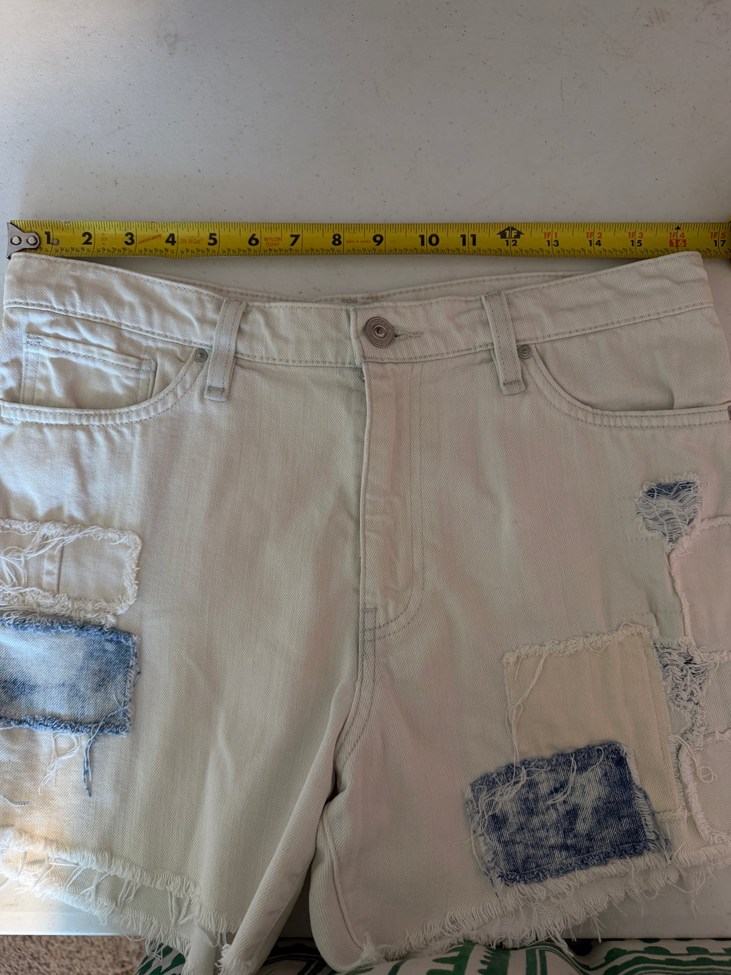 Hudson Jeans Devon High-Rise Patchwork Boyfriend Shorts
