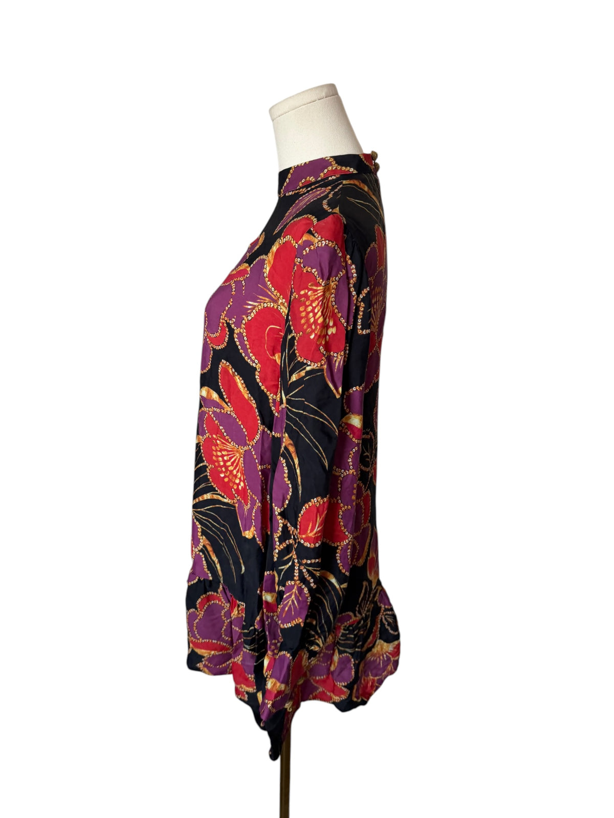 Farm Rio floral-print long-sleeve minidress