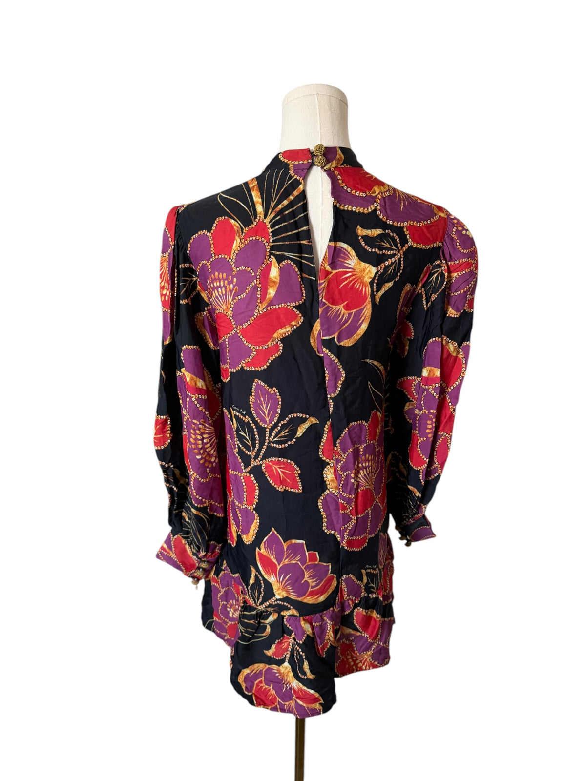 Farm Rio floral-print long-sleeve minidress