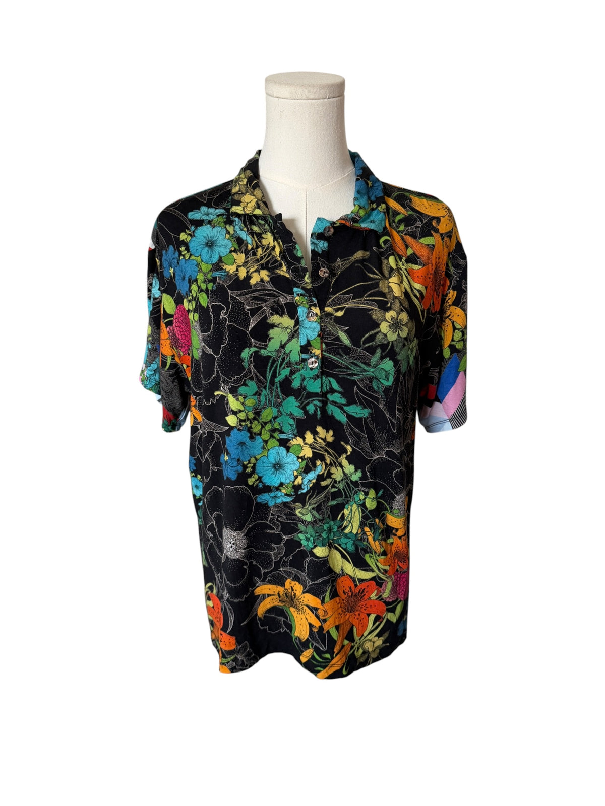 Johnny Was Nero Sequence Short Sleeve Polo Tee