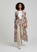 Haute Hippie lightweight floral silk duster cardigan