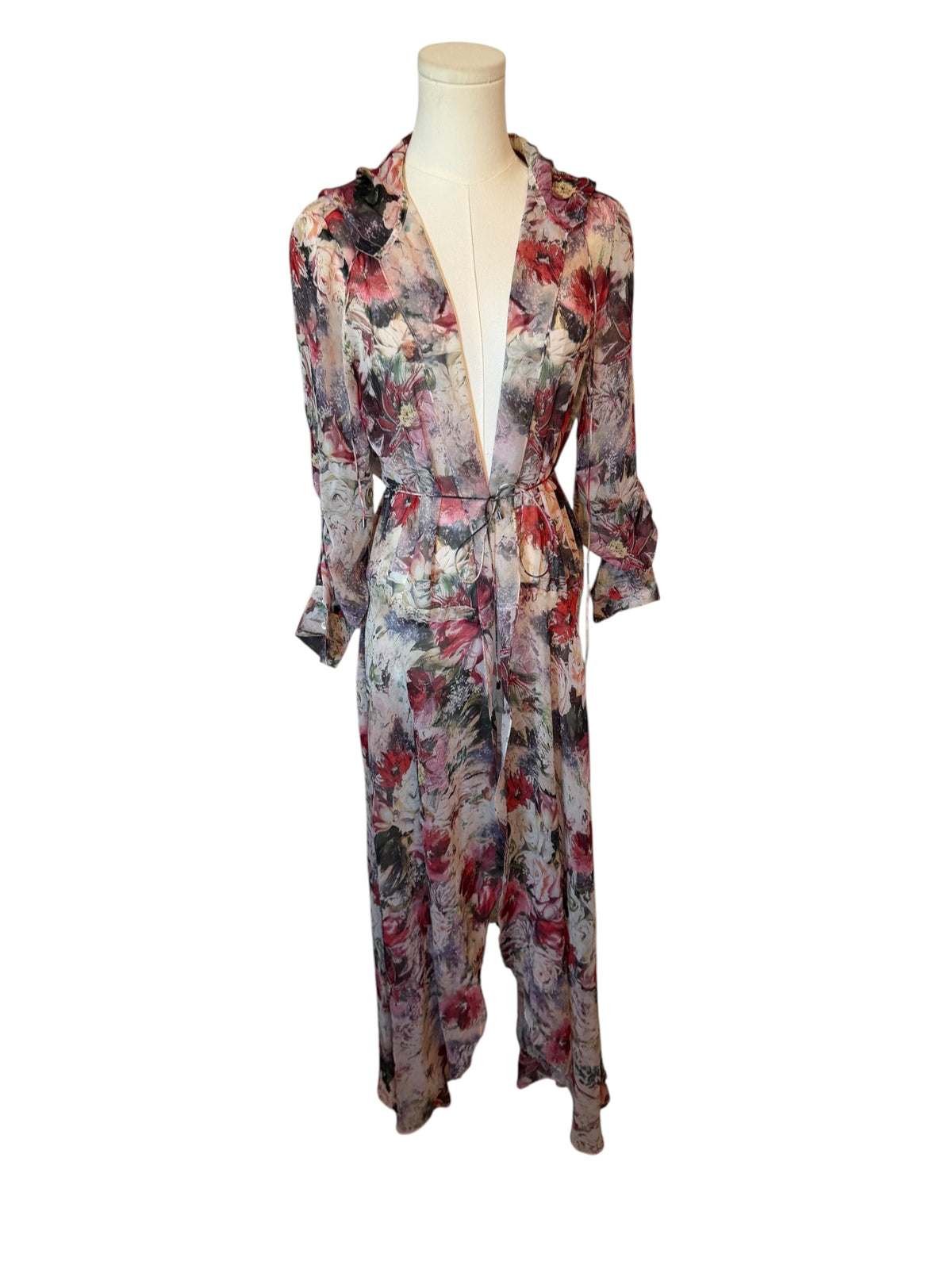 Haute Hippie lightweight floral silk duster cardigan