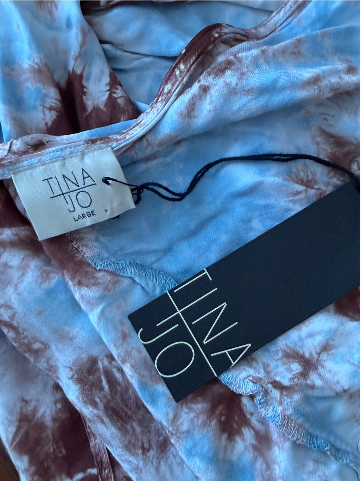 Tina + Jo tie-dyed satin wrap top from Anthropologie