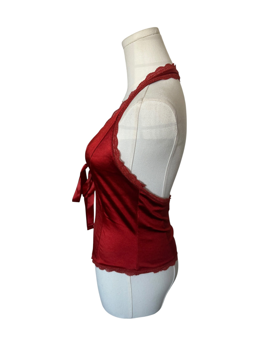 red satin top by Kimchi Blue for Urban Outfitters