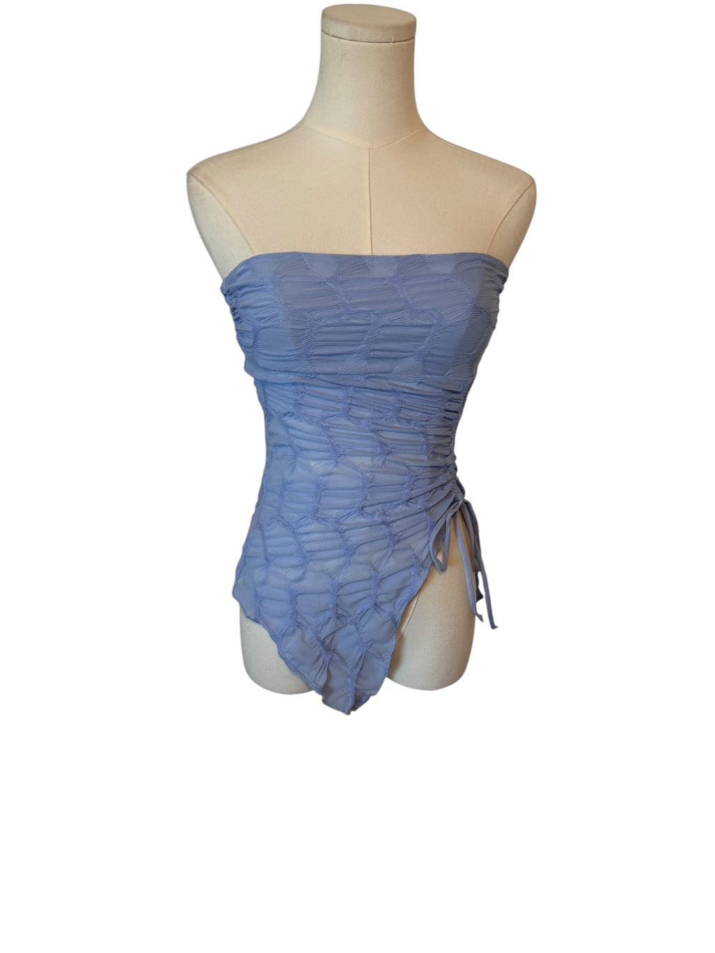 Light blue strapless bandeau top from Silence + Noise
