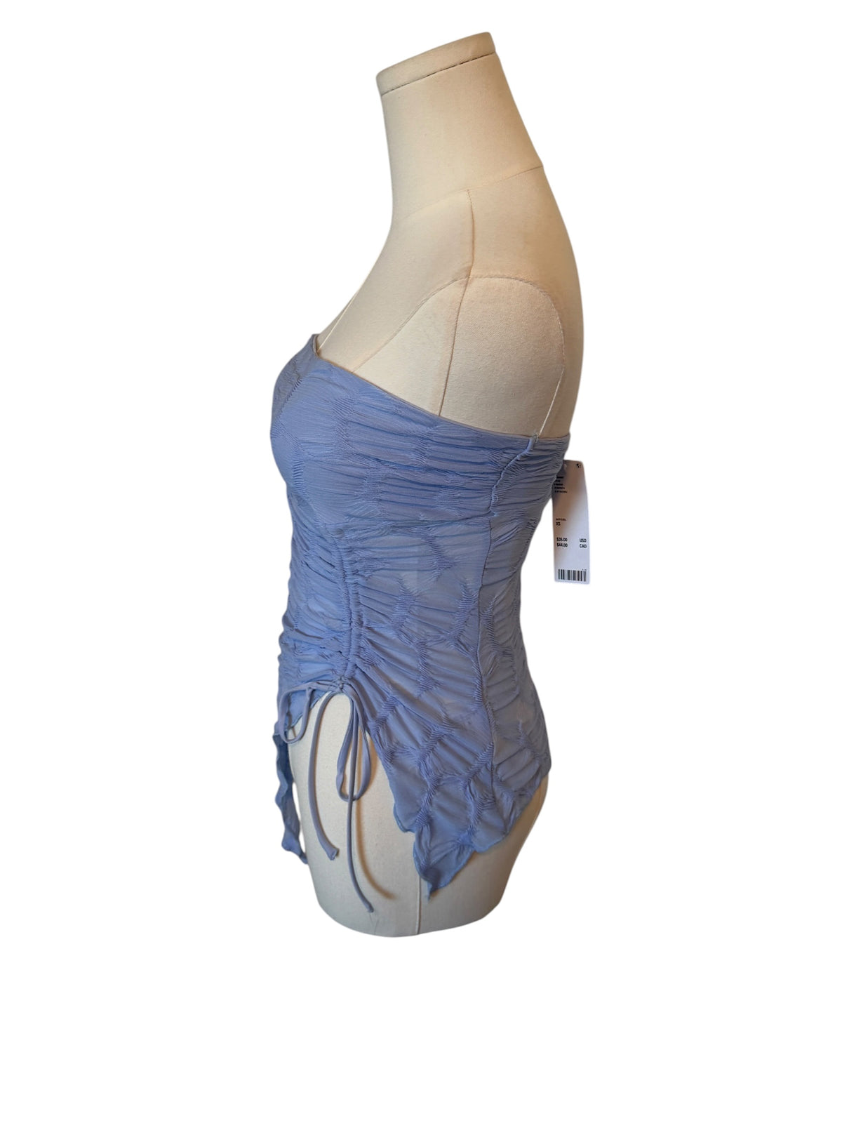 Light blue strapless bandeau top from Silence + Noise