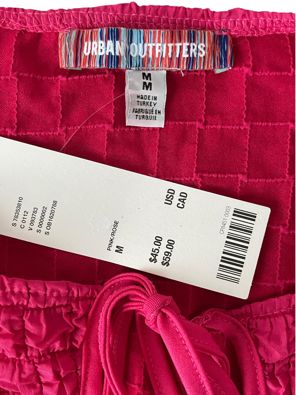hot pink Urban Outfitters Sylvie Bubble Knit Tie-Front Top