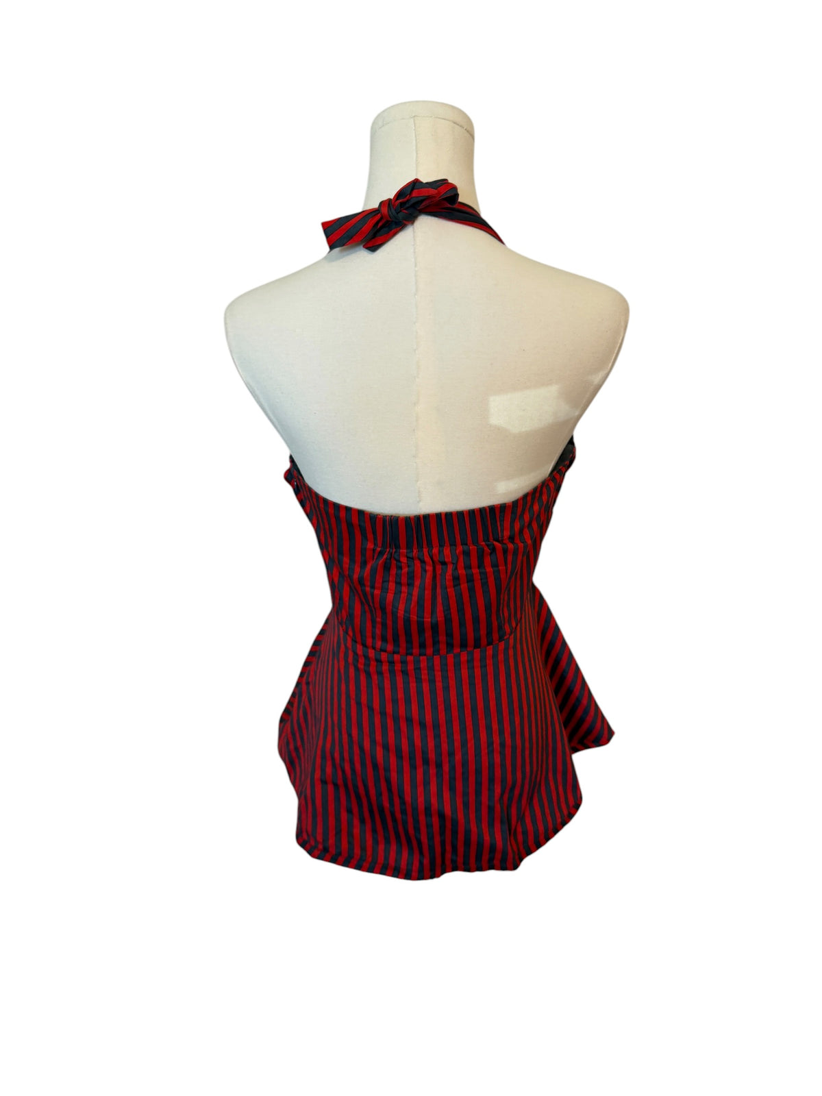 Anthropologie Red Odille Melosa Striped Halter Top