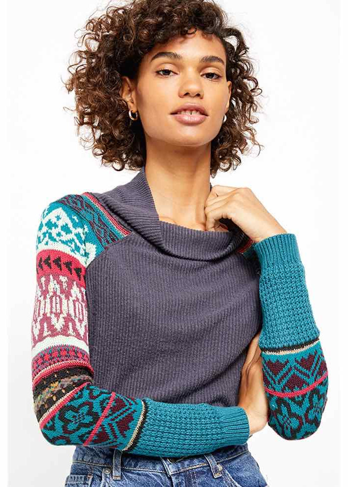 Free People charcoal combo Prism sweater