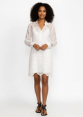 Johnny Was CHARLOTTA EYELET SILK MINI DRESS