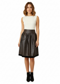 Lily Samii metallic bronze textured midi skirt