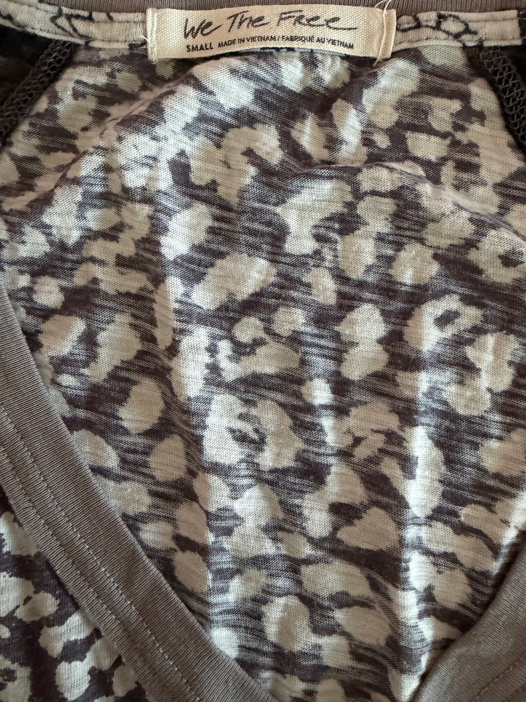 Free People We The Free Mixed Print Leopard Paisley V NeckTop Small