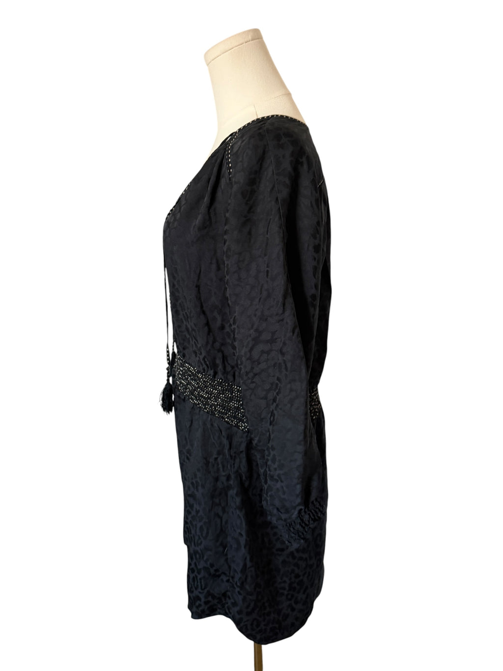 Black silk leopard-print dress by Rebecca Taylor