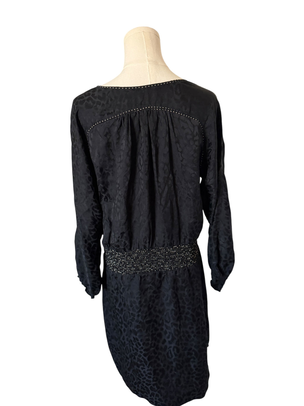 Black silk leopard-print dress by Rebecca Taylor