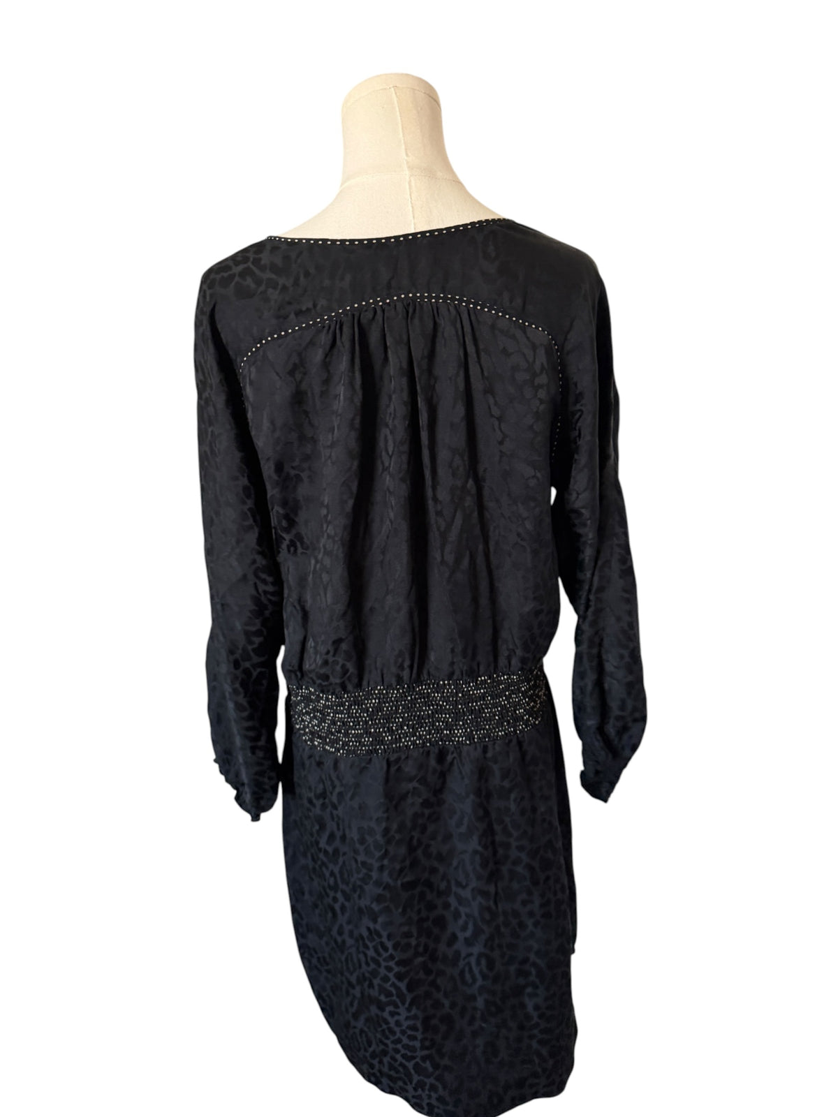 Black silk leopard-print dress by Rebecca Taylor