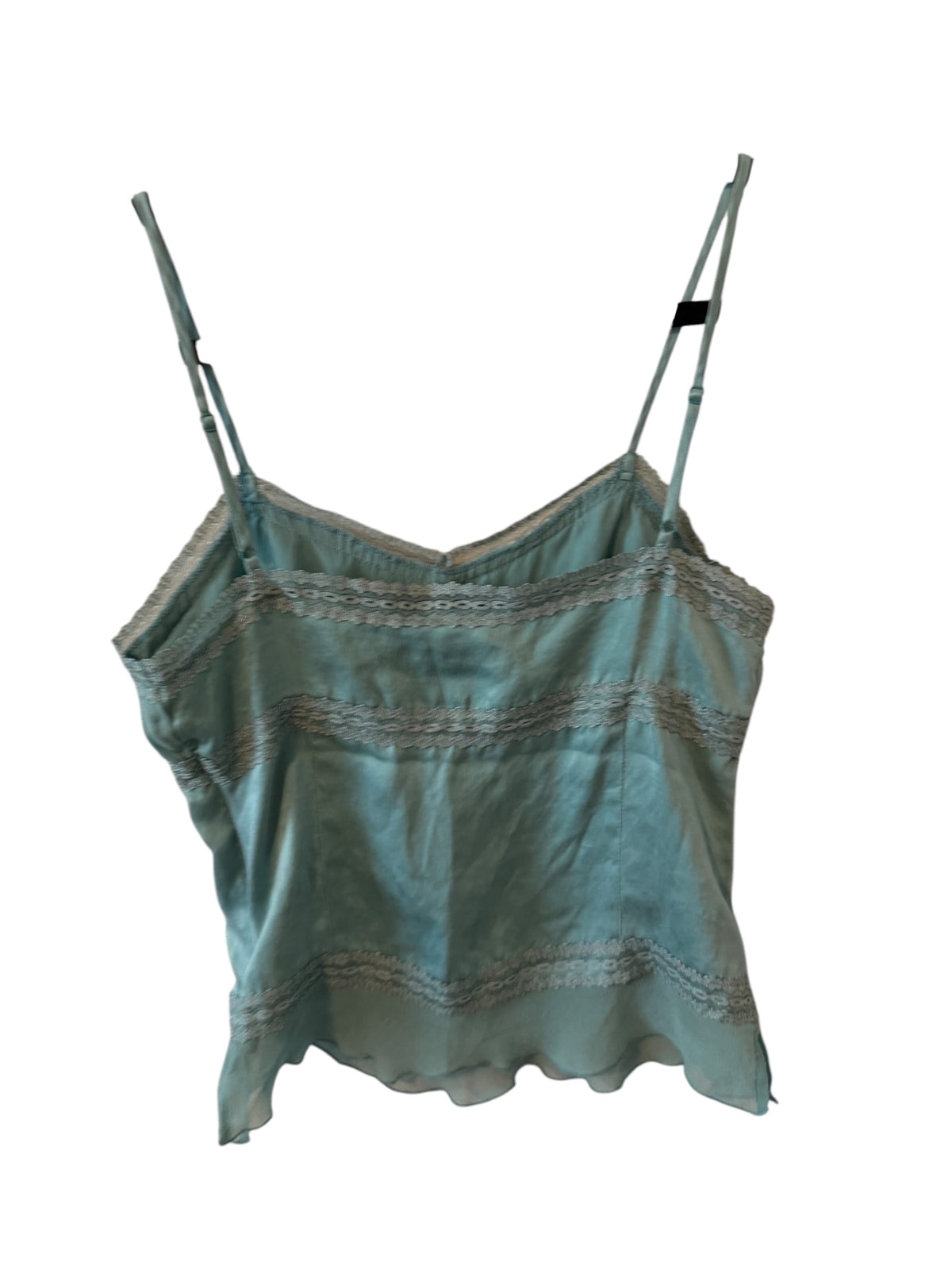 Togo Silk 100% Sage Lace Trim Cami Top