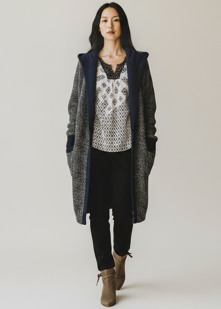 Anthropologie Sleeping on Snow hooded cardigan