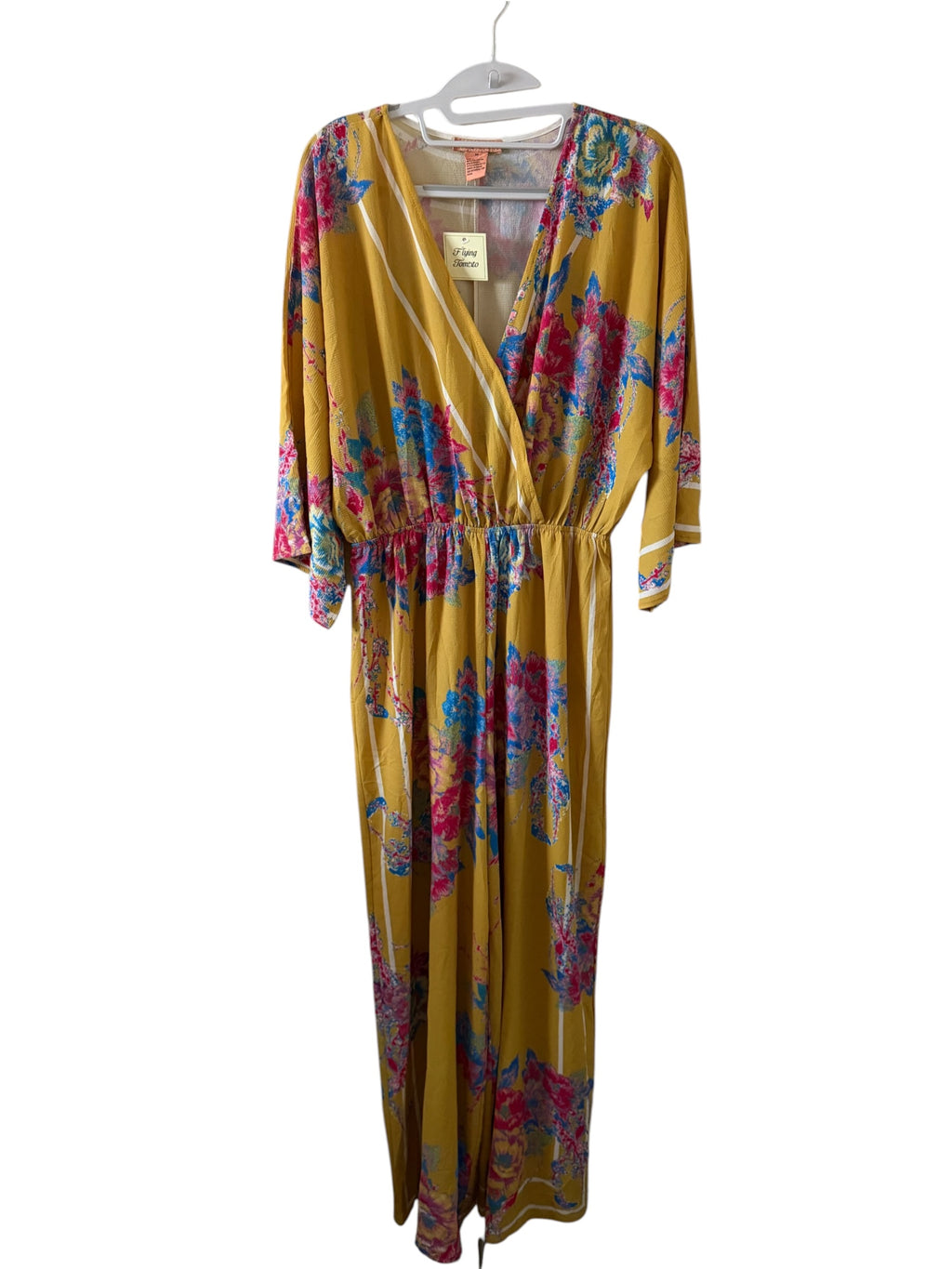 Flying Tomato Mustard Yellow Floral Jumpsuit
