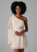 Free People Dancing in the Moonlight Chiffon One Shoulder Dress