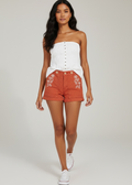 Tricia Fix Reworked Kit Shorts in dark orange