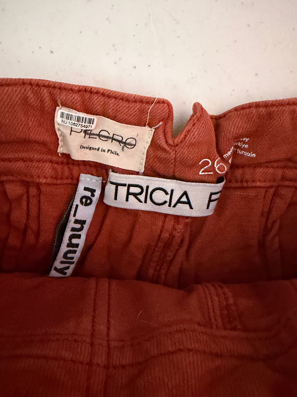 Tricia Fix Reworked Kit Shorts in dark orange