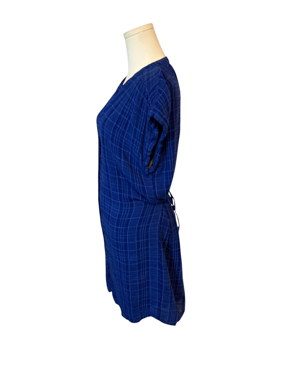 Cloth & Stone Cobalt Blue Plaid Button-Front Tunic Dress