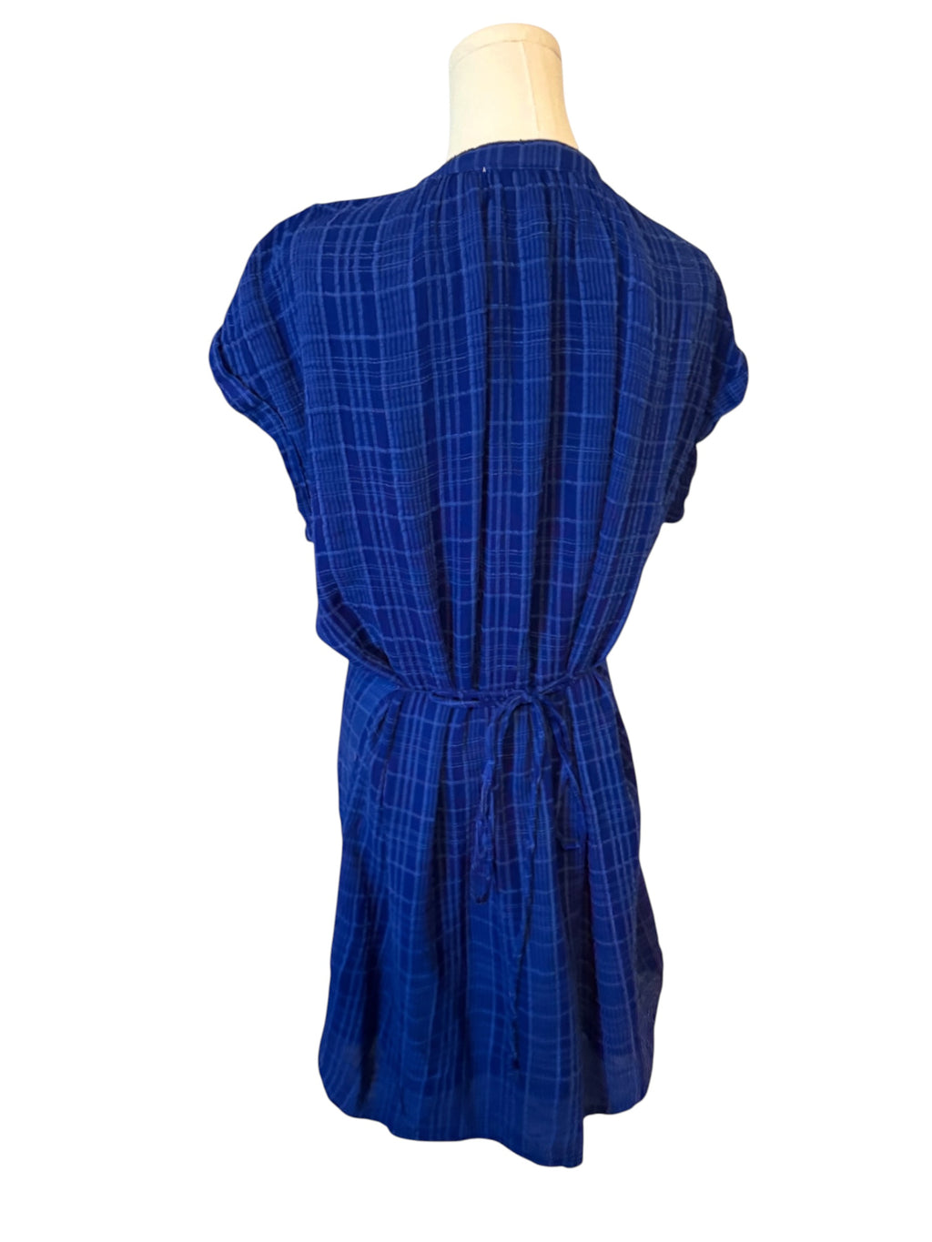 Cloth & Stone Cobalt Blue Plaid Button-Front Tunic Dress