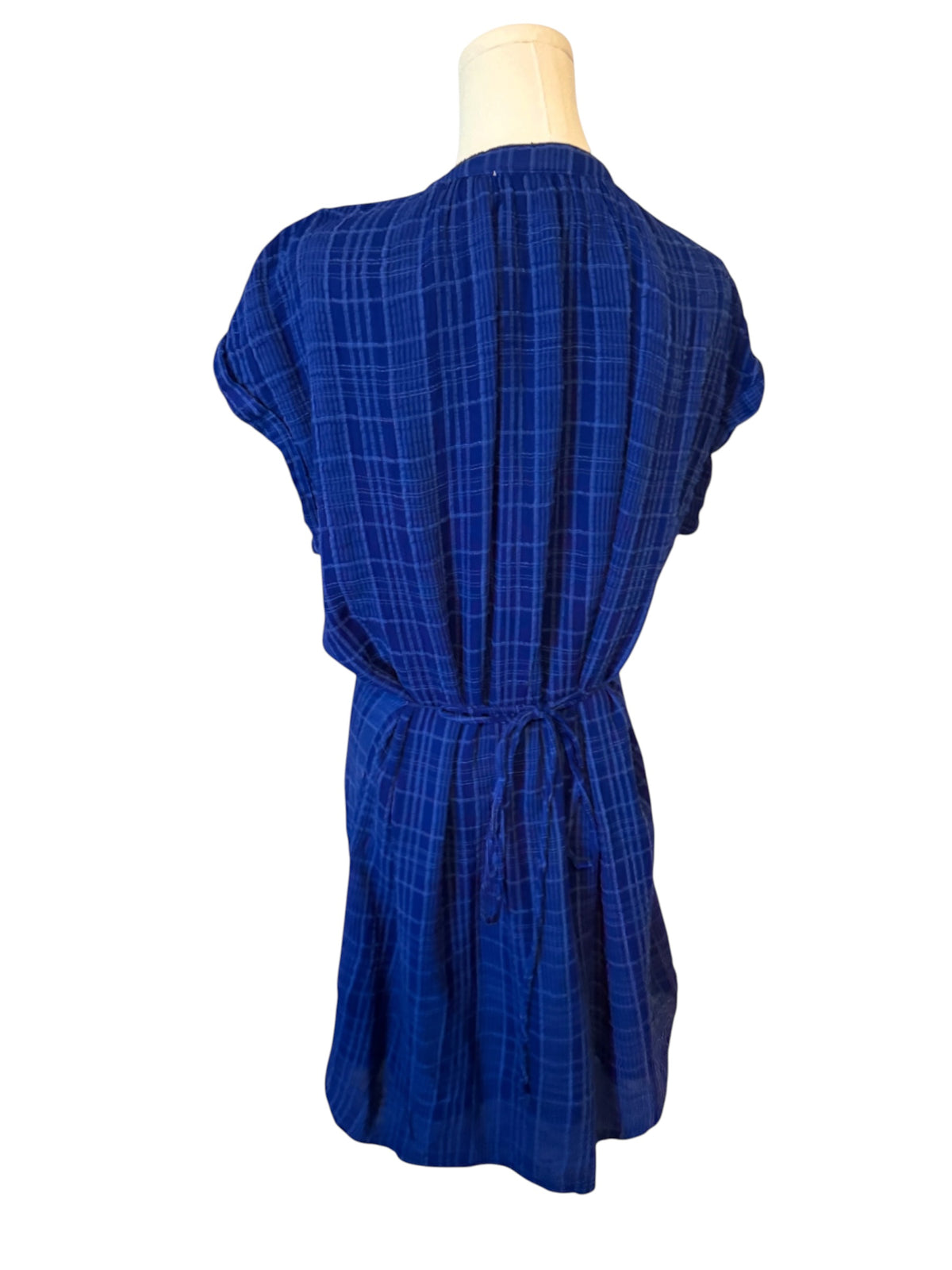 Cloth & Stone Cobalt Blue Plaid Button-Front Tunic Dress