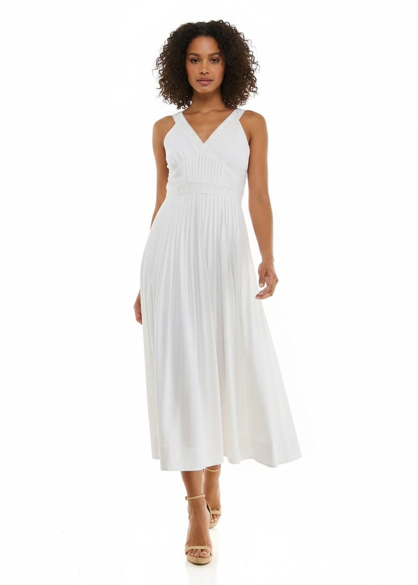 Taylor Women's V-Neck Pleated Dress