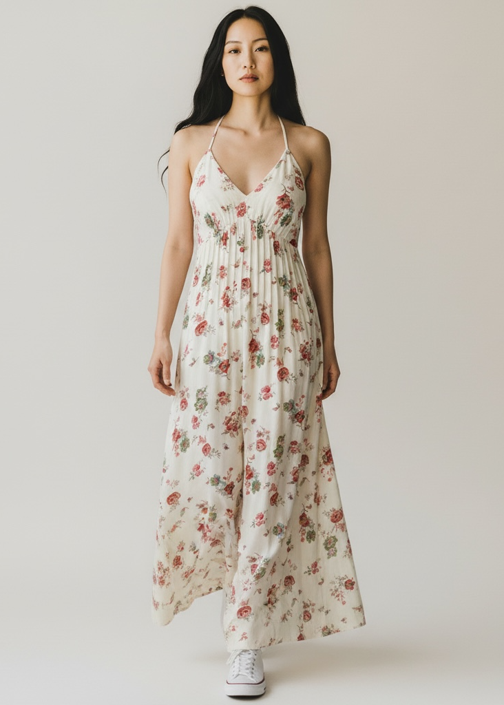 LC Lauren Conrad Floral Pintucked Maxi Dress