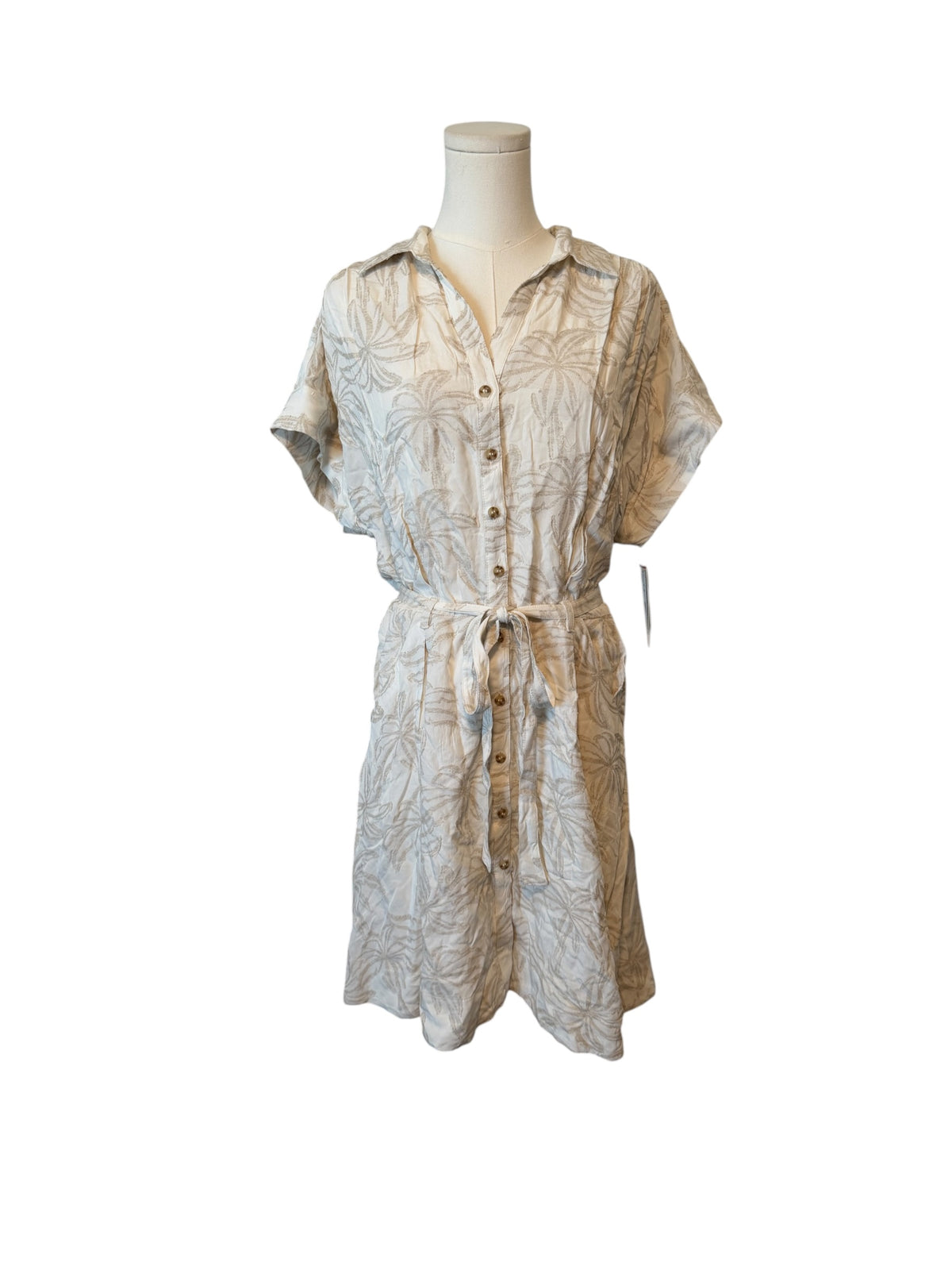 Taylor Short-Sleeve Sash-Tie A-Line Dress