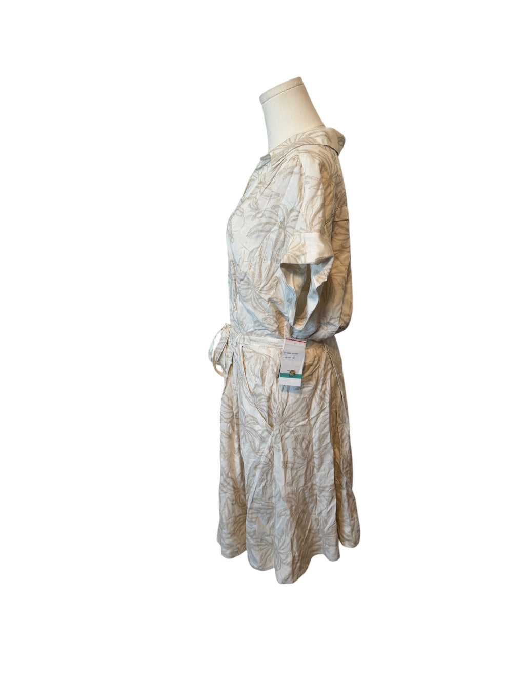 Taylor Short-Sleeve Sash-Tie A-Line Dress