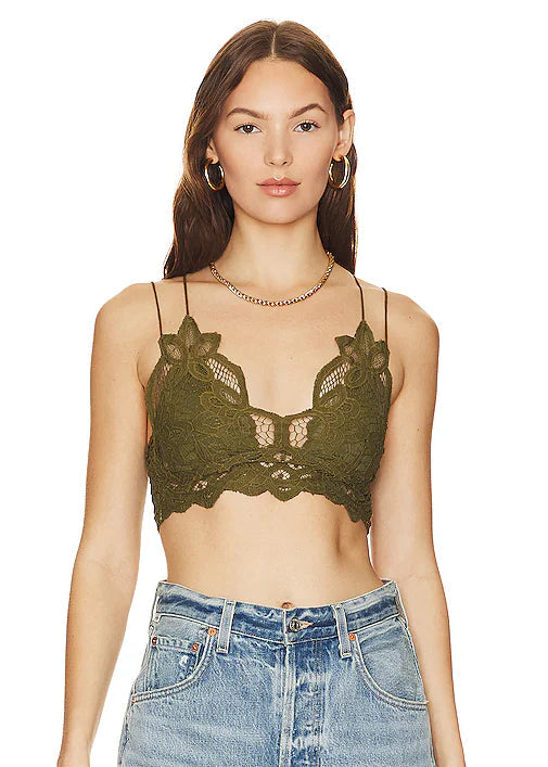 Olive green Free People Adella Bralette