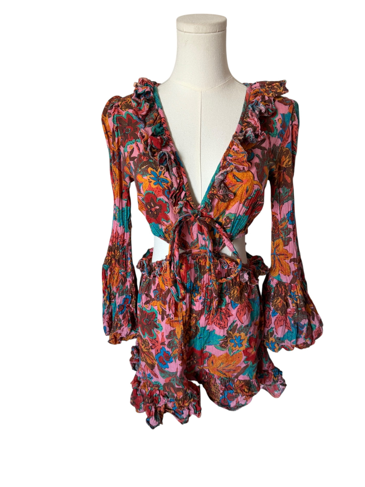 Love the Label Nadia Front-Tie Ruffle Dress
