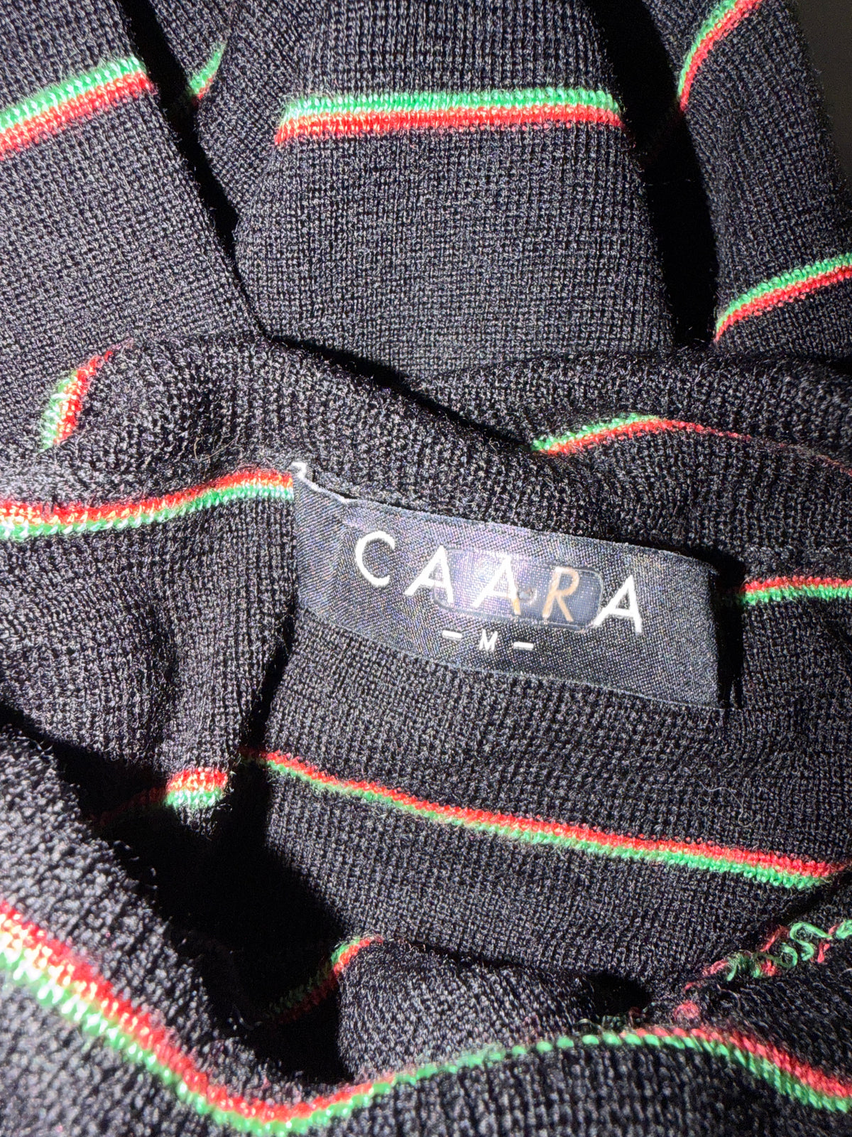 Caara Women's Black Striped Turtleneck Sweater