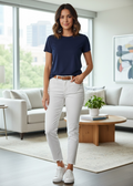 Free People Step Hem Pintuck Skinny Jeans in white